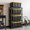 IRIS USA 27Gal/108Qt 4 Pack Large All-Weather Heavy-Duty Stackable Storage Plastic Bin Tote Container with Quick Snap Lid, Yellow